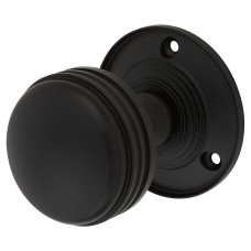 Exel Ringed Mortice Door Knob - 63mm Rose Diameter - Matt Black 