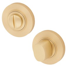 Burlington BUR81 by Frelan Bathroom Turn & Release with Knurled Rose - 53mm Diameter - Satin Brass