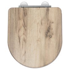 Croydex Varese Flexi-Fix Soft Close Wooden Toilet Seat - Grey Oak
