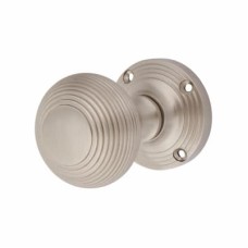 Heritage Brass by M Marcus Reeded Beehive Mortice Door Knob - 59mm Rose Diameter - Satin Nickel