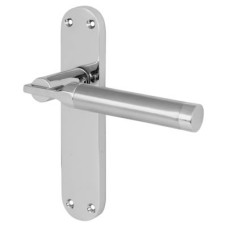 Exel Polished/Satin Chrome Latch Door Handle - Parma Range - 182 x 39mm