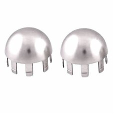 Rothley 40mm Handrail System - Pair Domed End Caps - Brushed Nickel