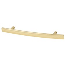 Exel 14mm Curved T-Bar Cabinet Pull Handle - 76mm Centres - Polished Brass