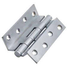 Cranked Ball Bearing Storm Proof Casement Window/Door Hinge - 100 x 3mm - Satin Chrome - Pair