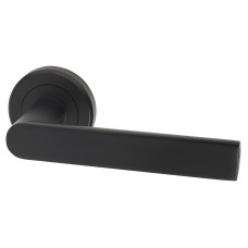 Serozzetta by Carlisle Brass Matt Black Door Handles on Round Rose - Edge Range 