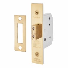 UNION 2177 3 Lever Deadlock - 77.5mm Case - 57mm Backset - Polished Brass