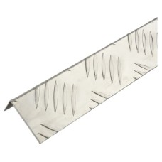 Rothley 2500mm Aluminium Angle - Unequal Sided - 53.6 x 29.5 x 1.5mm - Checker Plate 5 Bar Tread