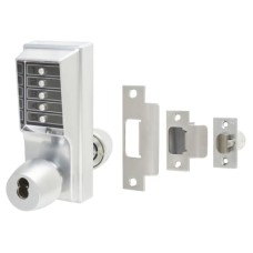 dormakaba Unican 1000-4 1041 Heavy Duty Push Button Code Lock & Latch - Holdback Option - Sat Chrome