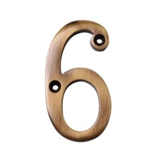 Heritage Brass by M Marcus 76mm Screw Fix Door Numeral - 6 / 9 - Antique Brass