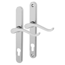 Fab & Fix Balmoral uPVC Scroll Multipoint Door Handle - 92mm c/c - RH - Polished Chrome