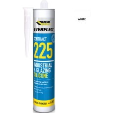 Everbuild Everflex 225 Contract Industrial & Glazing Silicone Sealant - 295ml - White