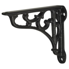 Olde Forge Scroll Shelf Bracket - 100 x 90mm - Black 