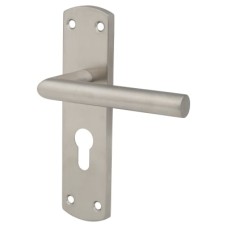Exel Satin Stainless Steel Mitred Euro Lock Door Handle - 172 x 44mm