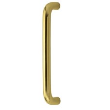 Exel 19mm D-Bar Door Pull Handle - Bolt Fix - 300mm Centres - Polished Brass