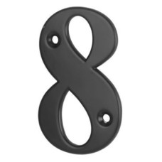79mm Screw Fix Door Numeral - 8 - Black