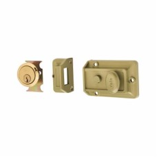 Yale 77 Traditional Nightlatch - 60mm Backset - Nickel Bronze Case/Polished Brass Cylinder