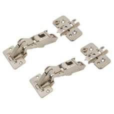 Blum CLIP Top Cabinet Hinge Pack with 0mm Mounting Plates - 170° - Un-Sprung - Overlay - Pair