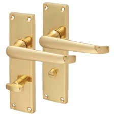 Exel Polished Brass Victorian Straight Bathroom Door Handle - 155 x 42mm
