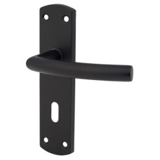 Exel Matt Black Arched Keyhole Lock Door Handle - 172 x 44mm