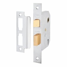 Yale 2 Lever Interior Door Sashlock - 80mm Case - 57mm Backset - Polished Chrome