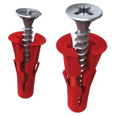 Rawlplug UNO Wall Plug - 6 x 28mm - Red - Pack of 96