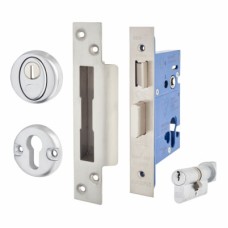 Hampstead BS8621 Euro Sashlock & Thumbturn - 65mm Case - 44mm Backset - Satin Stainless Steel 