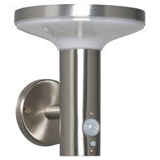 Forum Zink Claire 2W LED Solar Outdoor Down Wall Light with PIR - IP44 - 3000K - Stainless Steel