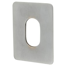 Jumbo Adhesive Fixing Escutcheon - 65.5 x 47.6mm - Oval - Satin Chrome