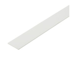 Rothley 1000mm Plastic Flat Bar - 23.5 x 2mm - White