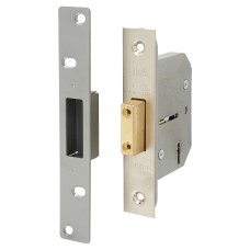 ERA Viscount 5 Lever Deadlock - 64mm Case - 44mm Backset - Satin Chrome