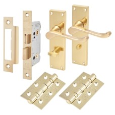 Exel Victorian Scroll Bathroom Lock Door Handle Kit - Polished Brass