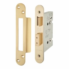 Hampstead Architectural Bathroom Lock - 78mm Case - 57mm Backset - Radius - PVD Brass