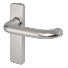 Exel Satin Aluminium 20mm Return to Door Latch Door Handle - 155 x 40mm