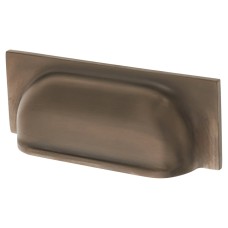 Alexander & Wilks Quantock Cabinet Cup Handle - 96mm Centres - PVD Dark Bronze