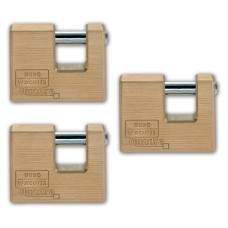 Burg Wachter Quadra Shutter Lock - 90mm Body - 36 x 18mm Shackle - Keyed Alike - Pack of 3