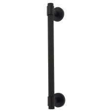Hampstead Lines T-Bar Door Pull Handle on Rose - Screw Fix - 300mm Centres - Matt Black