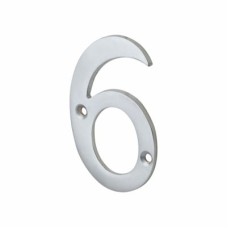 76mm Screw Fix Door Numeral - 6 / 9 - Satin Chrome