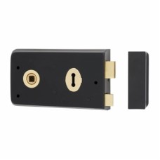 Olde Forge Plain Edge Rim Sashlock - 145 x 80mm - Antique Black Iron