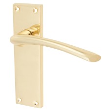 Exel Polished Brass Latch Door Handle - Rimini Range - 151 x 42mm