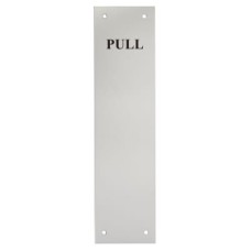 Exel Aluminium Finger Plate - Pull - 300 x 75 x 1.5mm - Satin Anodised