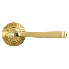 From The Anvil Polished Brass Door Handles on Round Beehive Rose - Avon Range 