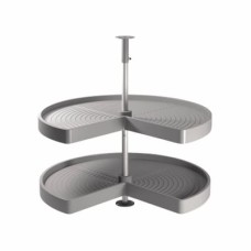Emuca 3/4 Tray Carousel Set - Cabinet Width 900mm - Grey Plastic