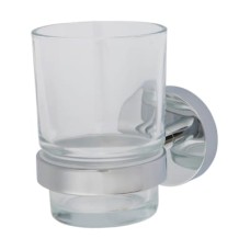 Croydex Epsom Flexi-Fix Tumbler & Holder - 96 x 68 x 106mm - Polished Chrome