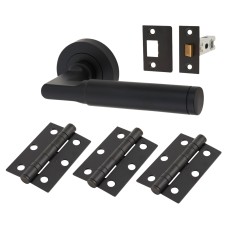 Serozzetta by Carlisle Brass Belas Latch Door Handle on Rose Ultimate Door Kit - Matt Black