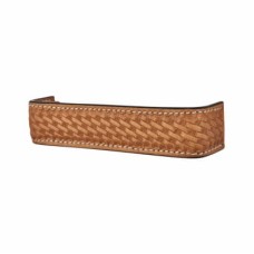 38mm Mottled Effect Leather D-Bar Cabinet Pull Handle - 155mm Centres - Natural