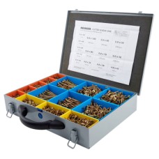 Reisser Cutter Pozi Countersunk Wood Screws Trade Pack Carry Case - Yellow Zinc - Pack of 2480