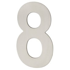Hampstead 100mm Concealed Screw Fix Door Numeral - 8 - Satin Stainless Steel