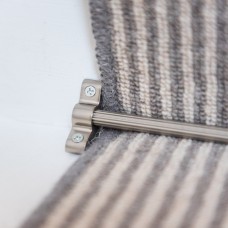 Exel Lines Stair Rod with Plain Finials - 900mm Length - Satin Nickel