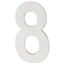 Exel 100mm Concealed Screw Fix Door Numeral - 8 - Polished Stainless Steel 