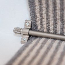Exel Stair Rod with Knurled Finials - 900mm Length - Satin Nickel